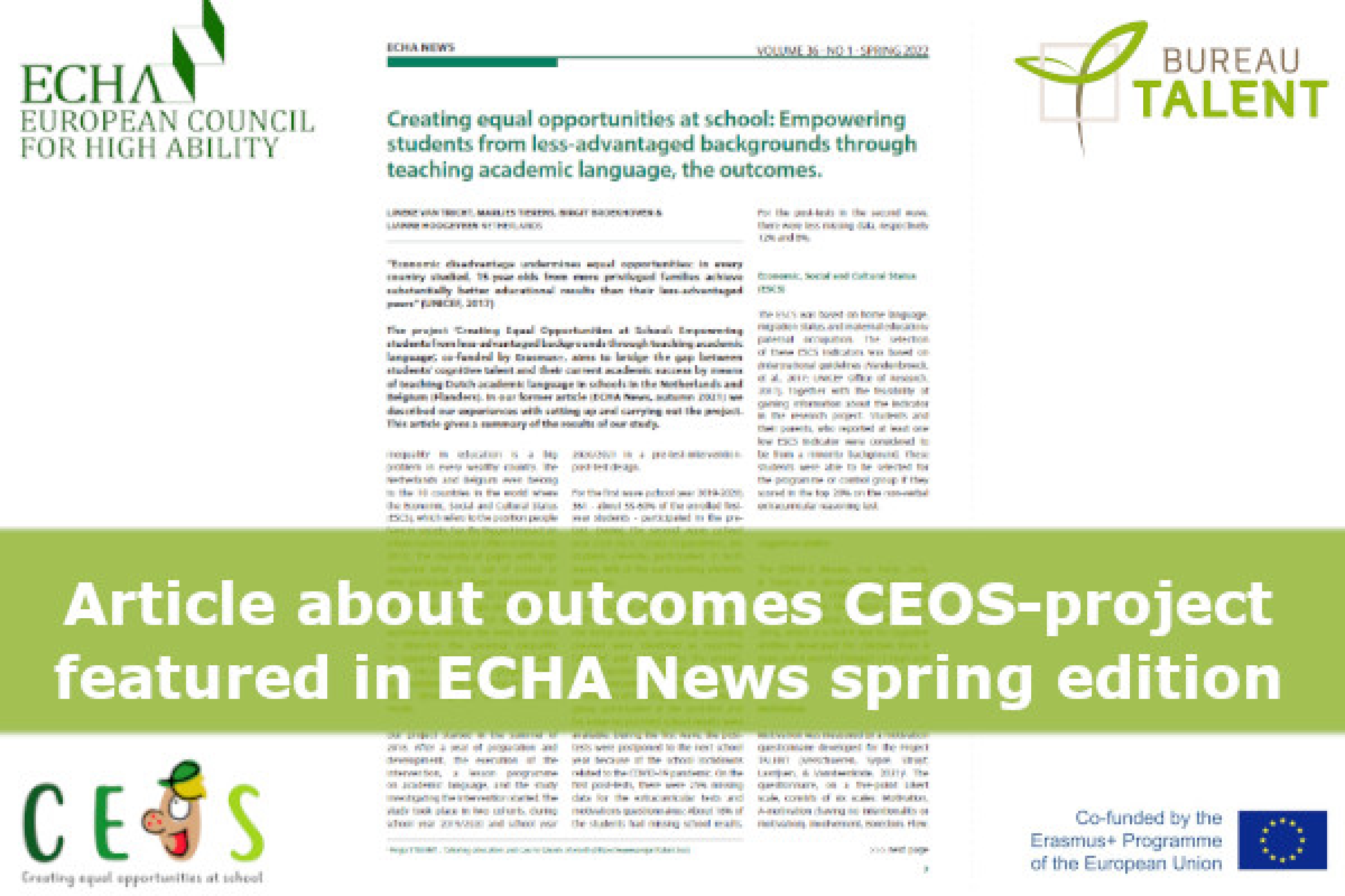 Outcomes CEOS project in ECHA News
